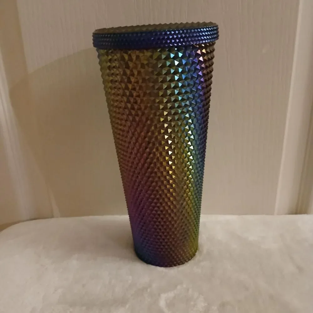 LTD Ed Starbucks 2023 Oil Slick Rainbow Studded Cold Cup 24 oz Venti Tumbler